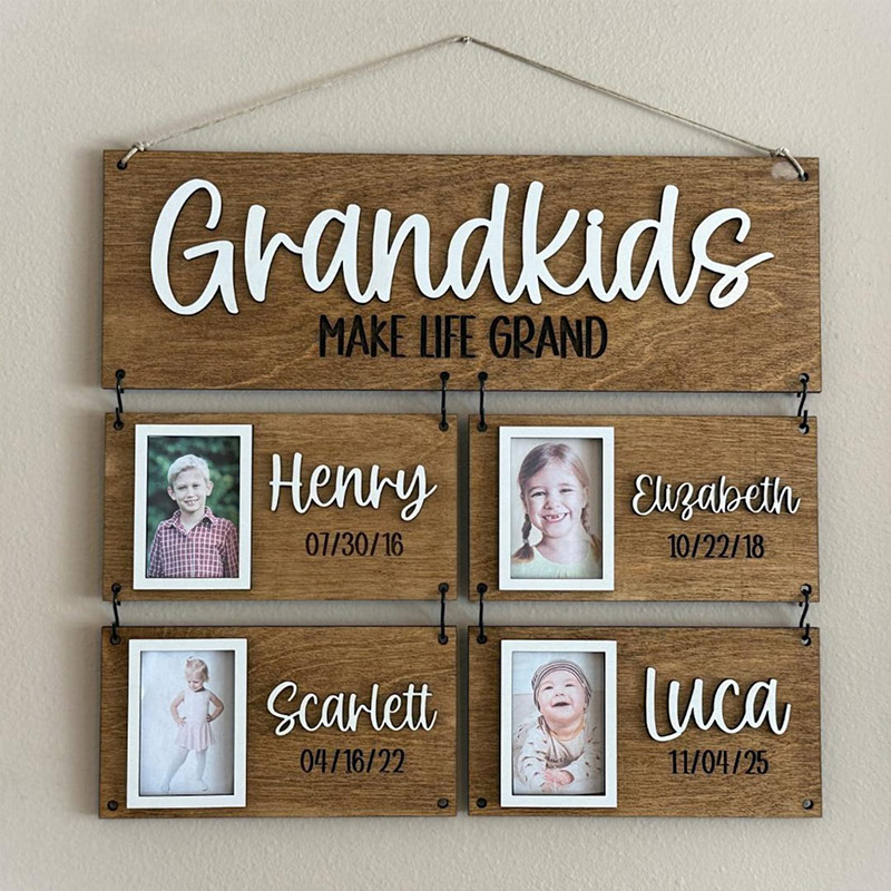 Personalized Grandparents Gift Grandkids Picture Frames Grandkids Make Life Grand Mothers Day Gift for Grandma Fathers Day Gift for Grandpa Wall Decor