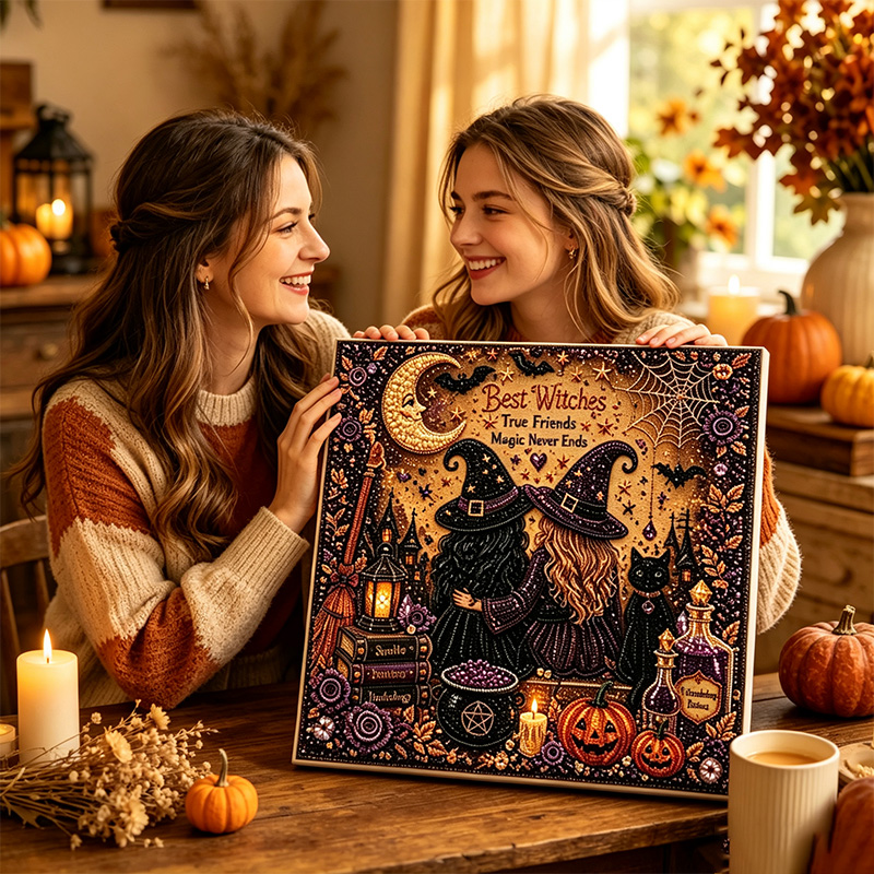 Personalized DIY Bead Halloween Wreath Diamond Painting Wall Art Material Kit Best Friend Gift