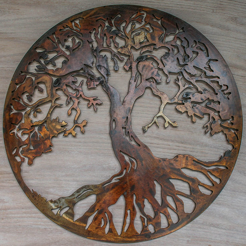 Tree of Life Metal Wall Art Wall Decor Family Metal Tree Round Tree Sign Cut Out Metal Wall Sign Wall Hanging Interior Family Gift Houswarming Gift