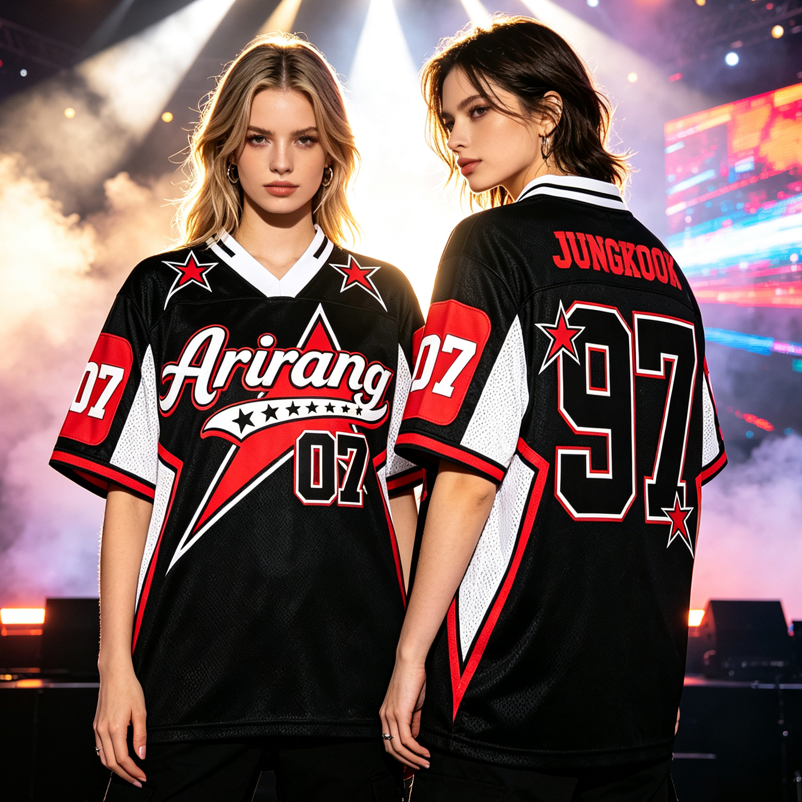Kpop Jersey Outfit For Army Bangtan Jungkook Football Shirt Bang Tan Arirang Concert World Tour T-Shirt Custom Name Number