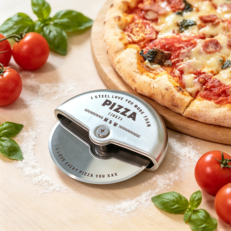 Personalized Couples 11th Steel Anniversary Pizza Cutter Engraved Pizza Cutter Wheel  Engraved Stainless Steel Pizza Tool Custom Kitchen Gift for Him Her Couples Newlyweds Kitchen Gift
