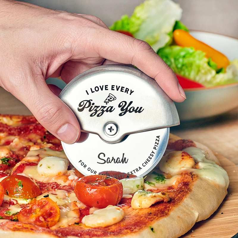 Personalized Couples 11th Steel Anniversary Pizza Cutter Engraved Pizza Cutter Wheel  Engraved Stainless Steel Pizza Tool Custom Kitchen Gift for Him Her Couples Newlyweds Kitchen Gift