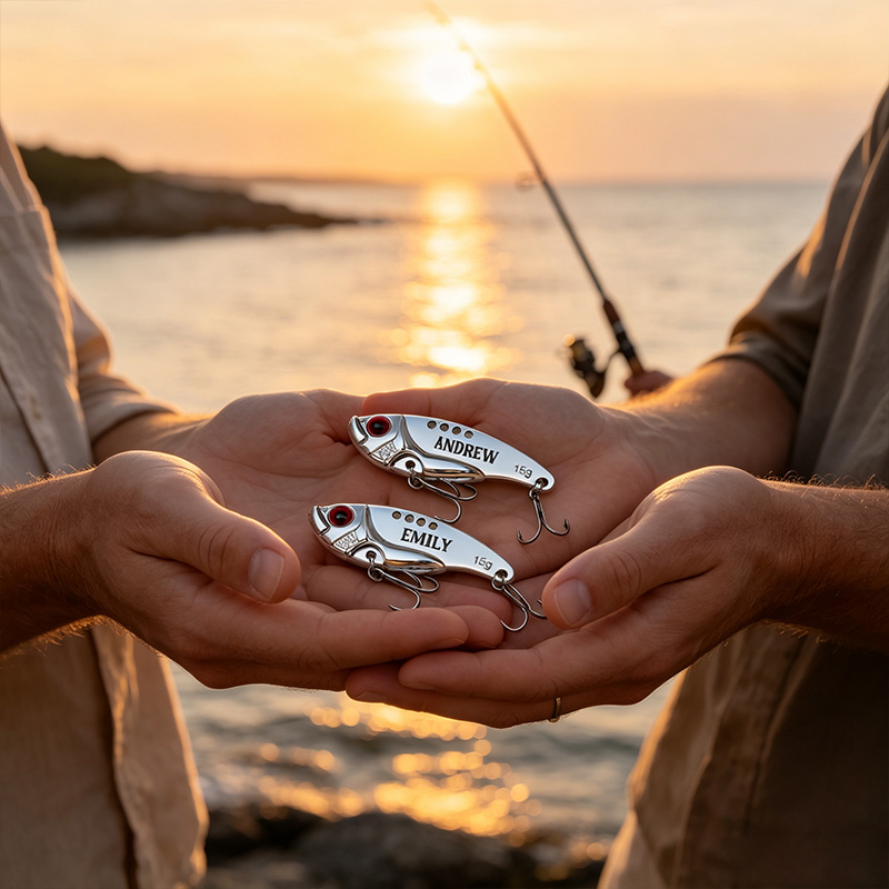Personalized Hooked on You Forever Fishing Lure for Couple