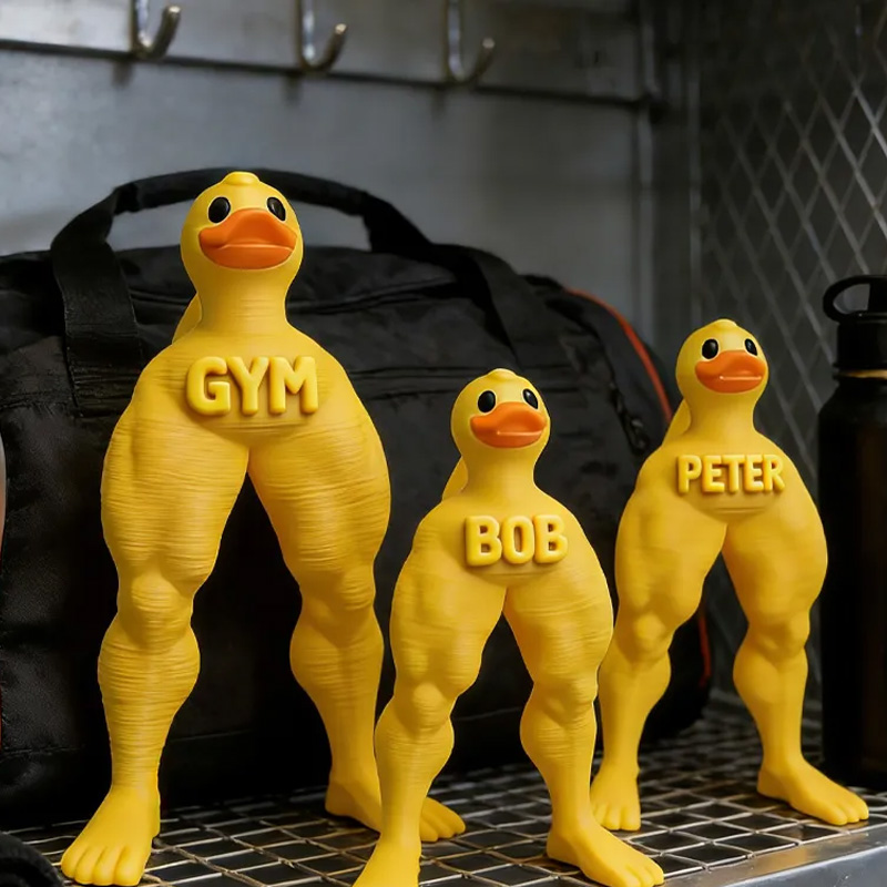 Personalized 3D Printed Funny Muscle Muscular Legs Duck Meme Desk Decor Birthday Gift for Friends Gym Rat Gym Lovers