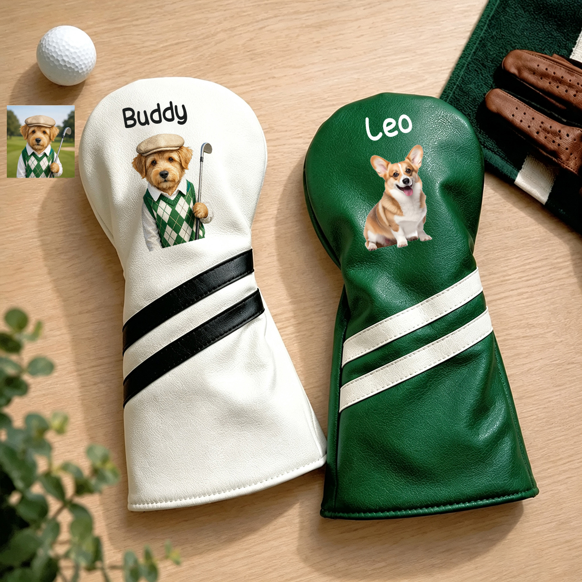 Personalized Golf Club Headcovers Custom Pet Photo Style Gift for Golf Per Lovers