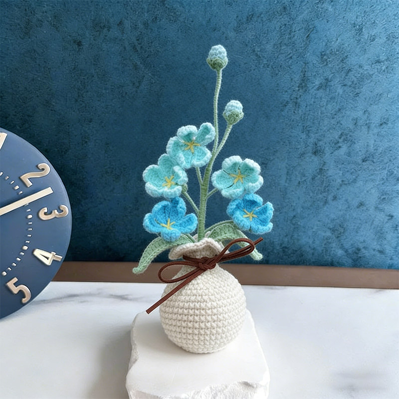 Mothers Day Gift Handmade Knitted Flower Pot Crochet Butterfly Orchid Plant Gift for Mom Grandma Mother's Day Gifts