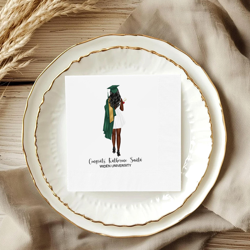 Personalized Girls Graduation Napkins: Class Of 2026 Graduation Party Favors Decor