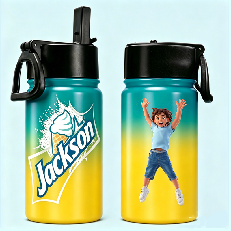 Personalized Drinks Gradient Cartoon Childrens Water Bottle