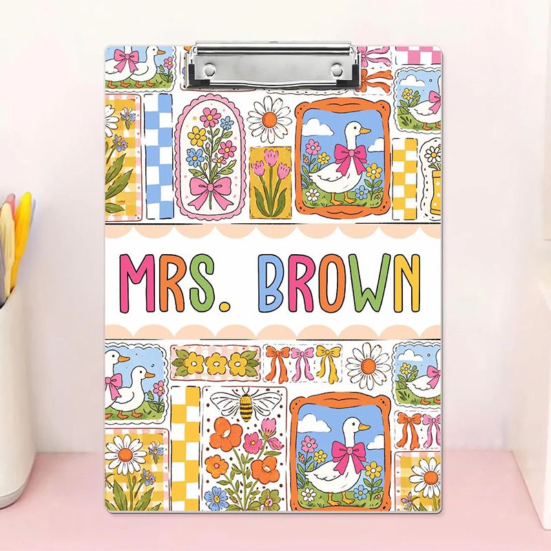 Personalized Silly Goose Teacher Clipboard Cute Classroom Gift Colorful Funny Office Supplies School Stationery