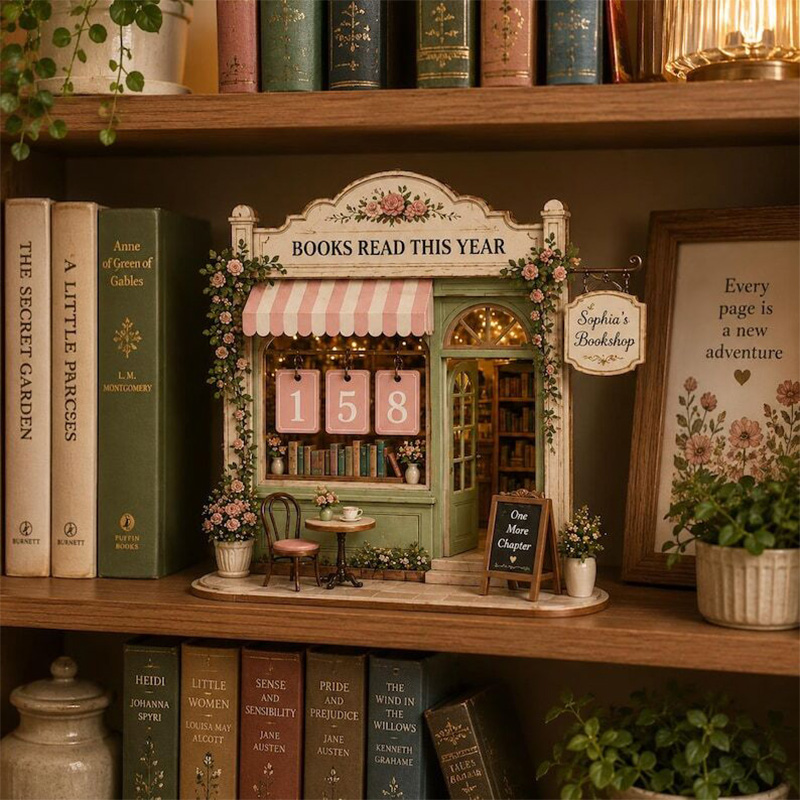 Personalized Books Read This Year Counter Vintage Book Read Tracker Floral Book Lover Gift