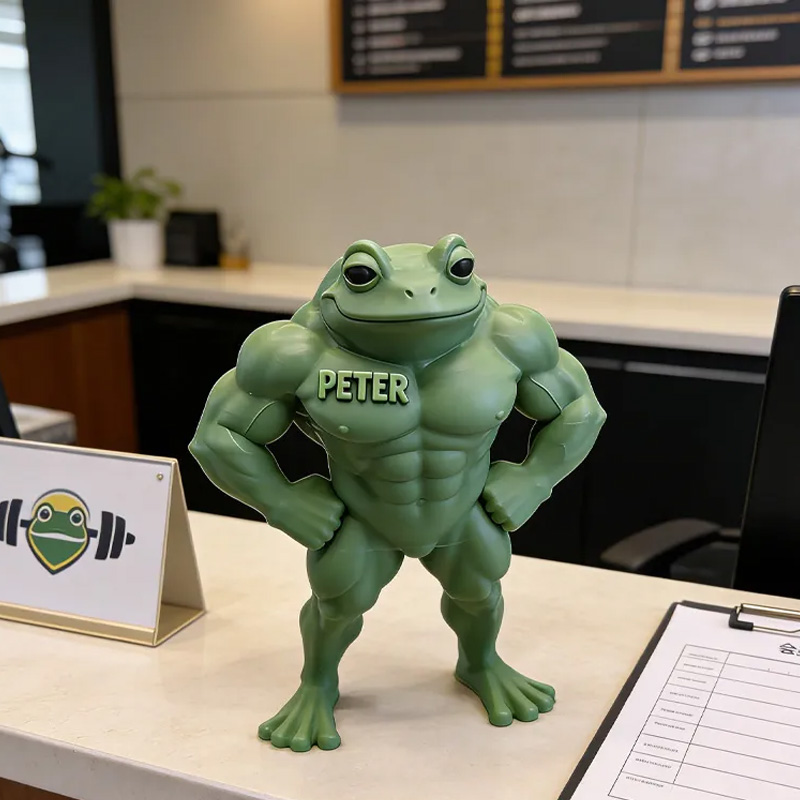 Personalized 3D Printed Hench Frog Muscular Gym Gift Desk Mascot Weightlifter Strength Trainer Desk Decor Gift for Friends Gym Rat Gym Lovers