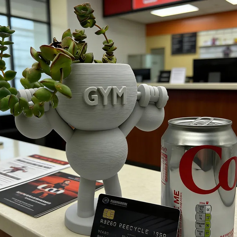 Personalized 3D Printed Kettlebells Succulent Plant Pot Weightlifter Strength Trainer Airplant Succulent Holder Gift for Friends Gym Rat Gym Lovers