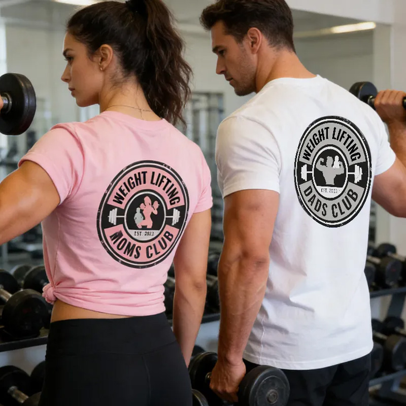 Personalized Weightlifting Couple Classic T-Shirt Couple Shirt Custom Photo Engagement Comfort Colors Shirt Vintage Couple Picture Shirt for Gym Lover