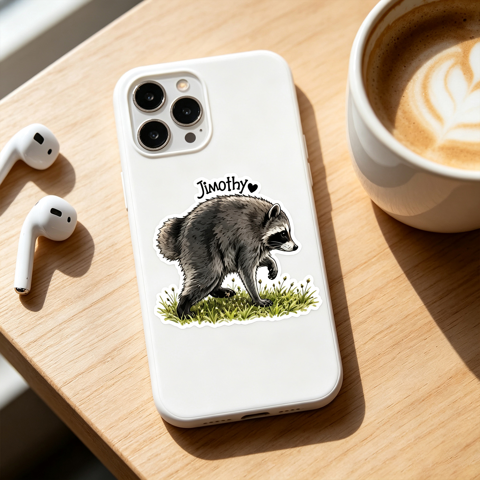 Seattle Raccoon Sticker with Name Animal Sticker Laptop and Water Bottle Decor