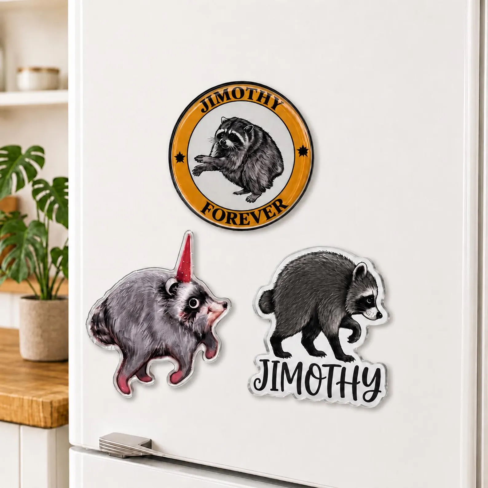 Personalized Raccoon Acrylic Fridge Magnet Seattle Meme Gift Viral Raccoon Meme Funny Seattle Keepsake for Raccoon Lovers