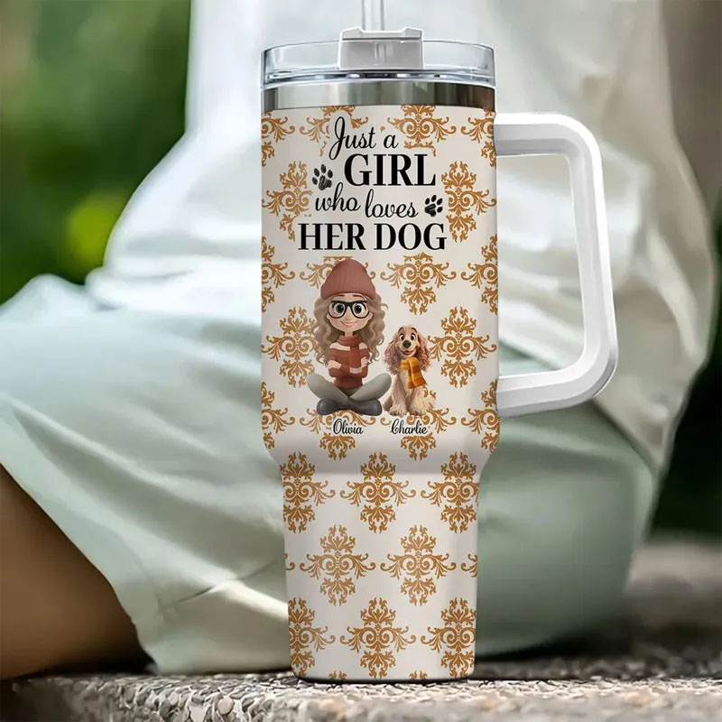 Personalized Dog Lover Pumskin Dog Autumn 40oz Tumbler