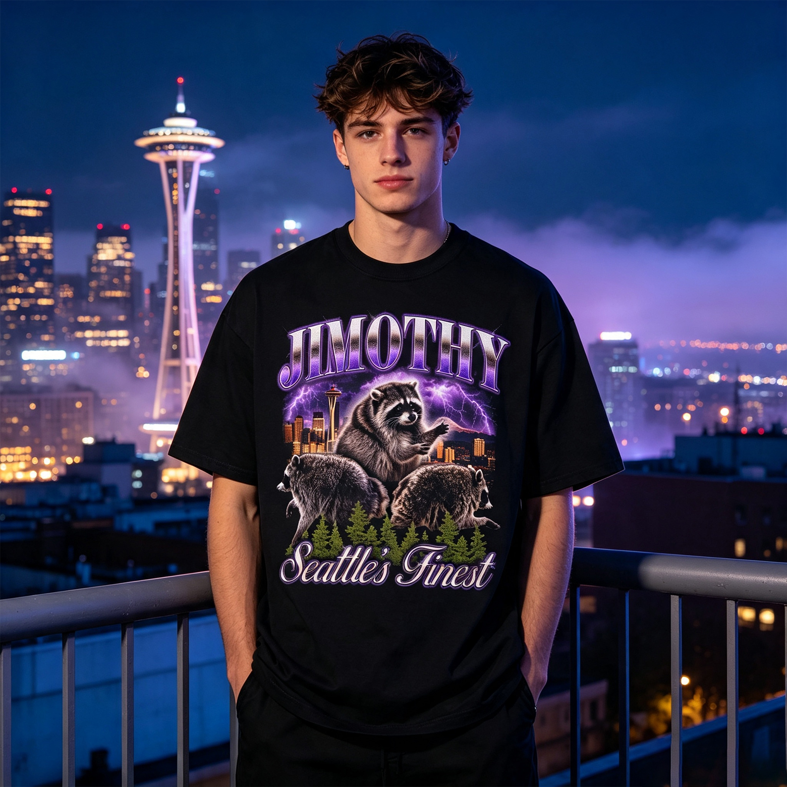 Seattle Raccoon T-Shirt Seattle's Finest Gift for Animal Lover