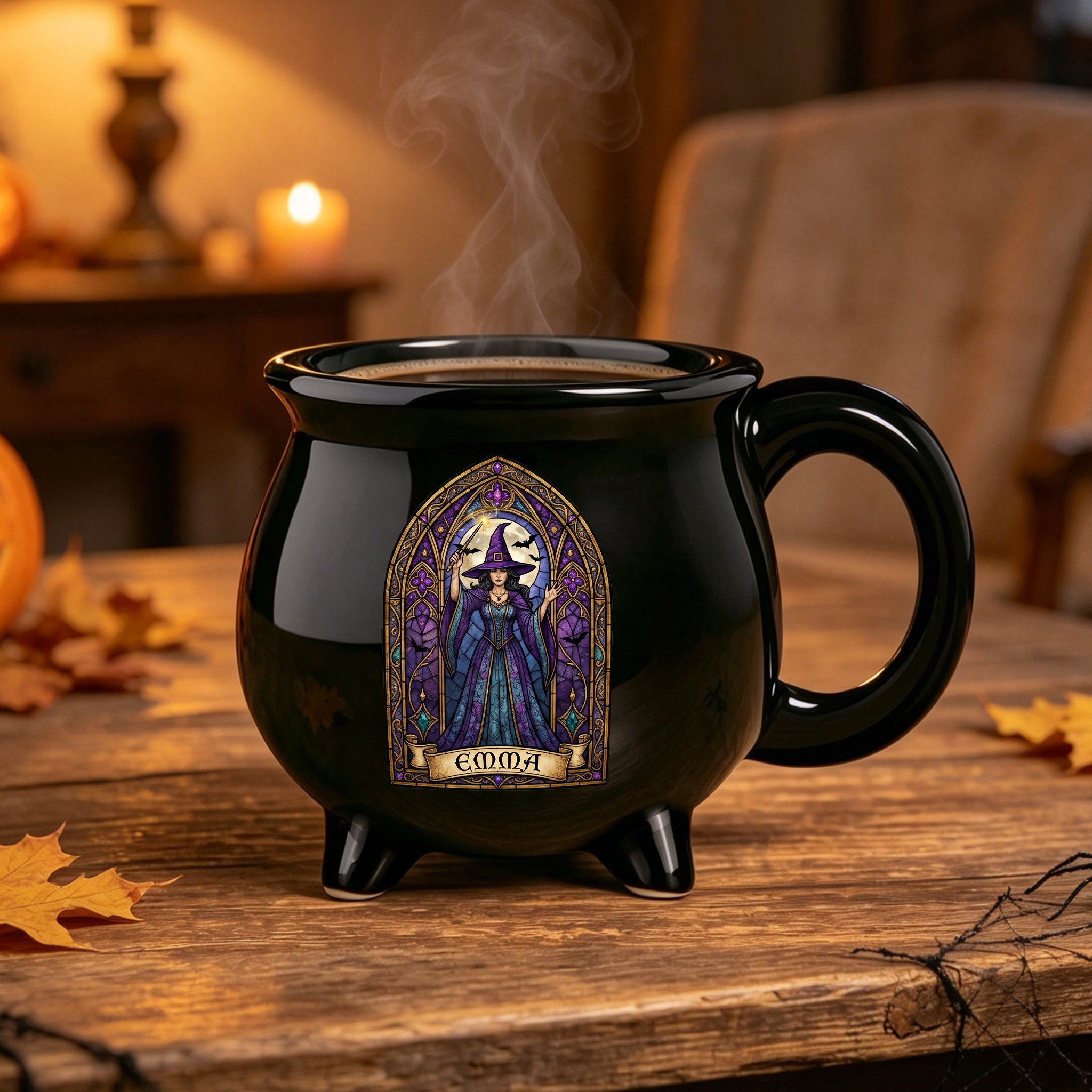 Personalized Gothic Witch Cauldron Ceramic Mug Halloween Magic Coffee Mug