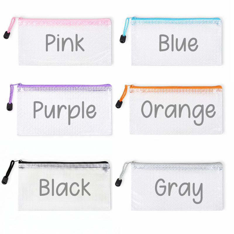 Personalized Oil Painting Style Butterfly Heart Waterproof Portable Mesh Pencil Pouch with Name and Zipper Back to School Birthday Gift for Kids
