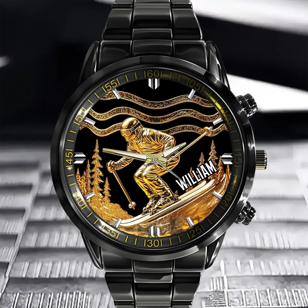Personalized Name Skiing Watch Ski Master Customized Watch Gifts For Ski Lovers