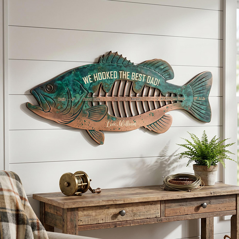 Personalized We Hooked The Best Dad Fish Ruler Custom Fishing Gift for Dad Fathers Day Gift Funny Fish Ruler for Dad Gift for Grandpa Fishing Buddy Gift