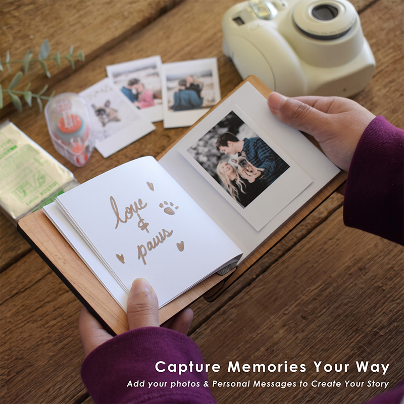 Personalized Adventures with Dad Mini Keepsake Photo Book Handcrafted Engraved Wooden Cover Custom Gift for Dad Father's Day Gift