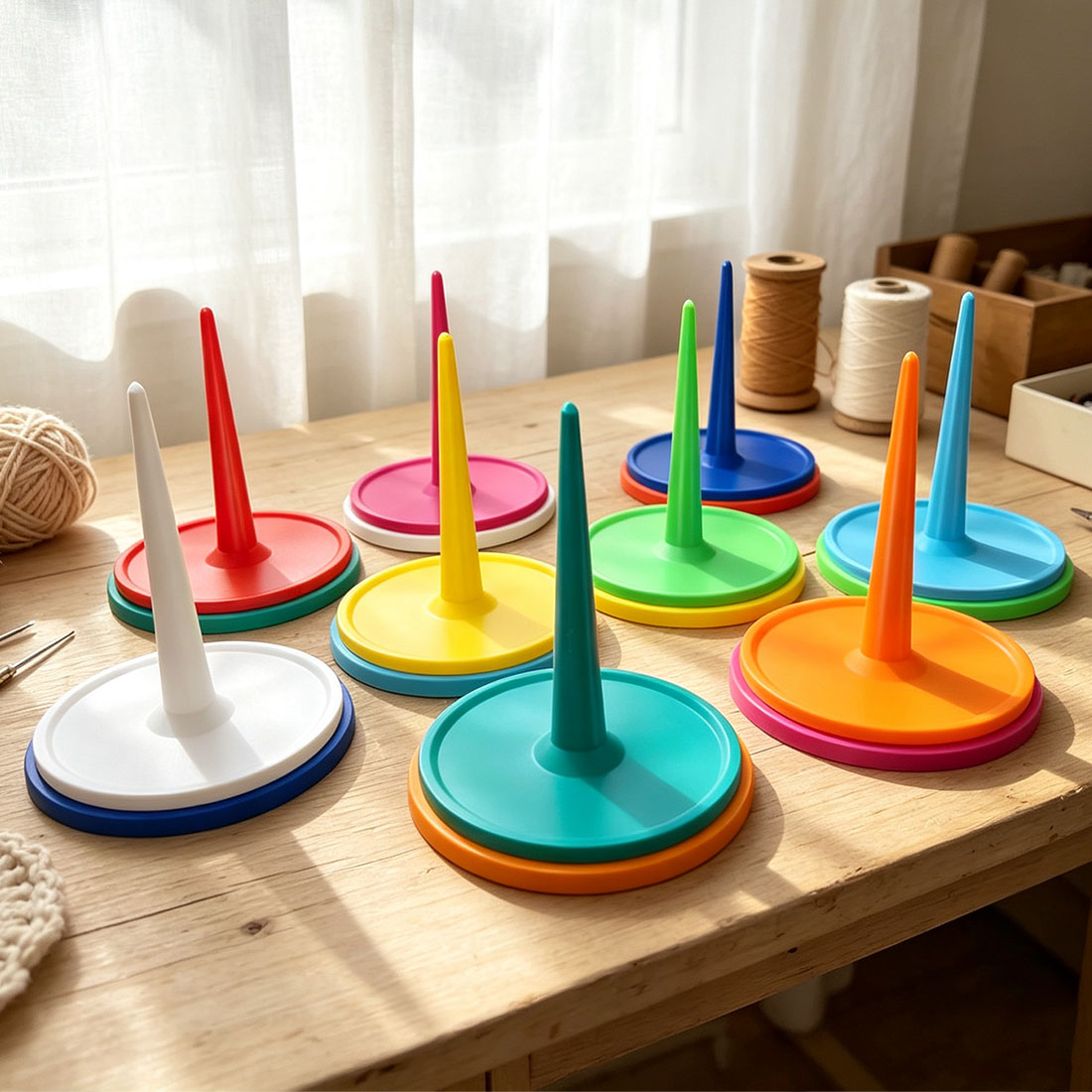 3D Printed Spinning Yarn Carousel Yarn Spinner for Knitting and Crochet Tangle Free Yarn Caddy Tabletop Yarn Organizer