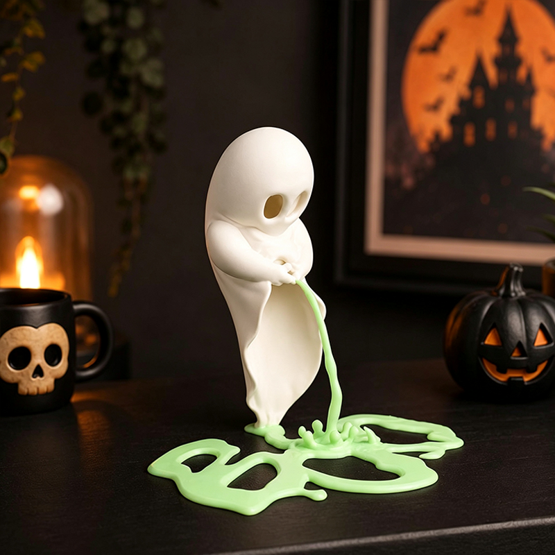 Funny Ghost Statue,Peeing Ghost Figurine,3D Printed Halloween Figurine,Spooky Desk Decor,Weird Gift for Halloween Lovers