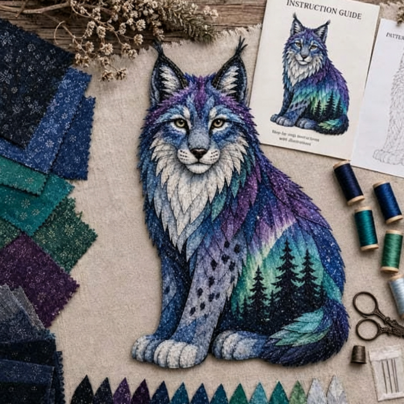 Northern Lights Wildlife Patchwork Kit