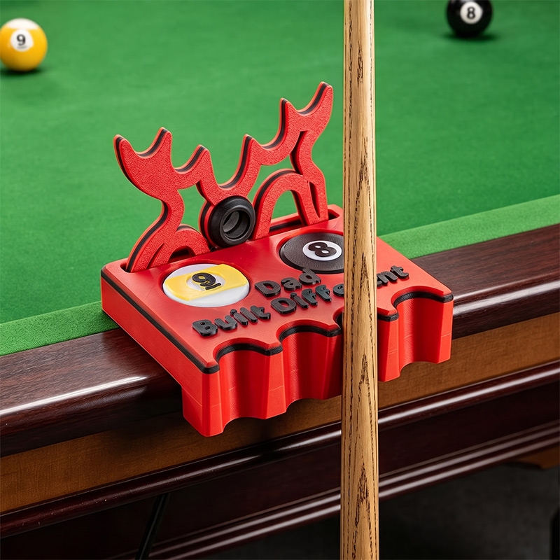 Personalized Dad Built Different Elk Antlers Billiards 2-4 Cues Claw Holder with Text and Pool Ball Marker Sticks Table Accessory Christmas Gift for Billiard Lovers Dad Gift