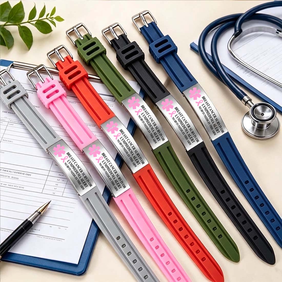 Personalized Emergency Medical Alert Adjustable Silicone Waterproof Band Bracelet with Stainless Steel ID Name Tag for Men Women First Aid Gift