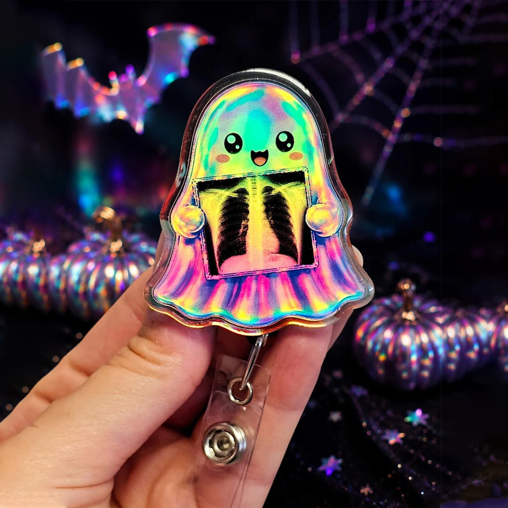 Spooky Ghost Xray Badge Reel  Xray Ghost Badge Reel Radiology Badge Reel