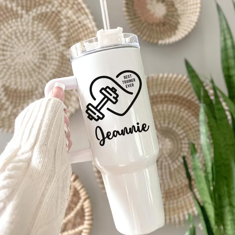 Personalized Fitness Tumbler Best Trainer Ever Exercise Group Fitness Instructor Gift for Gym Lovers