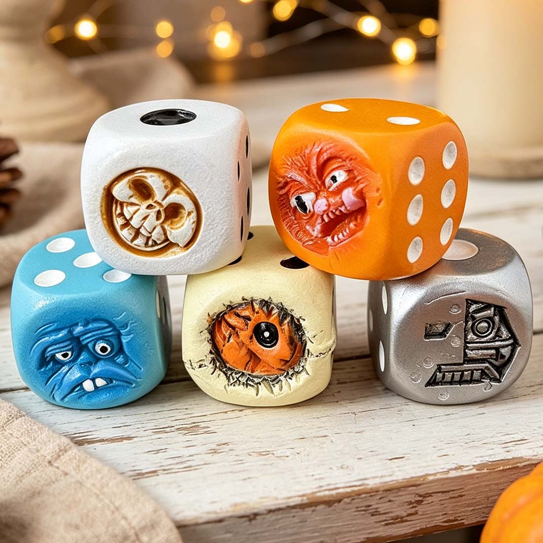5 Pcs Monster Dice Halloween Tabletop Game Dice Set Props