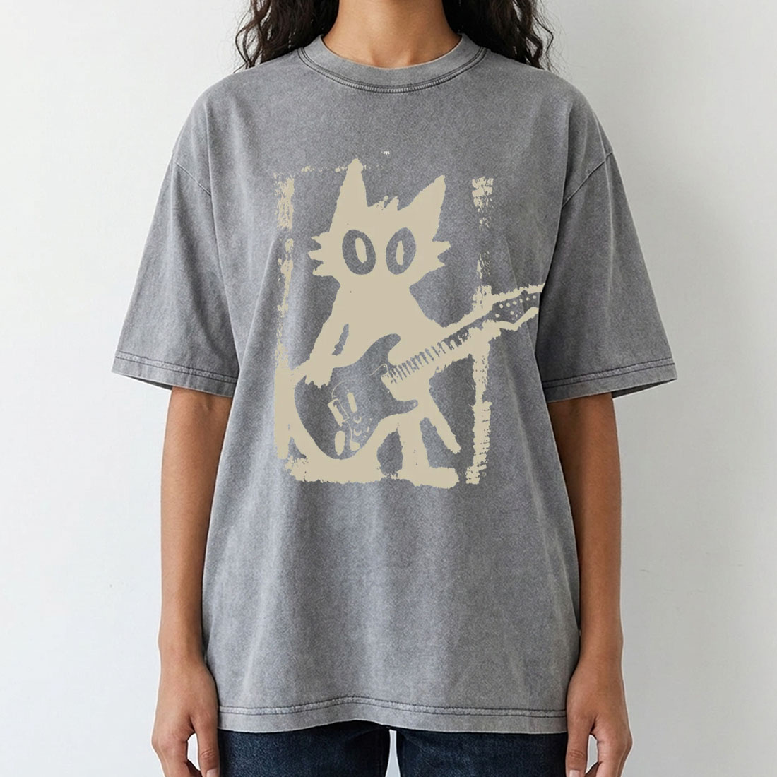 Rock Star Cat Shirt Vintage Kitten Y2K T-Shirt