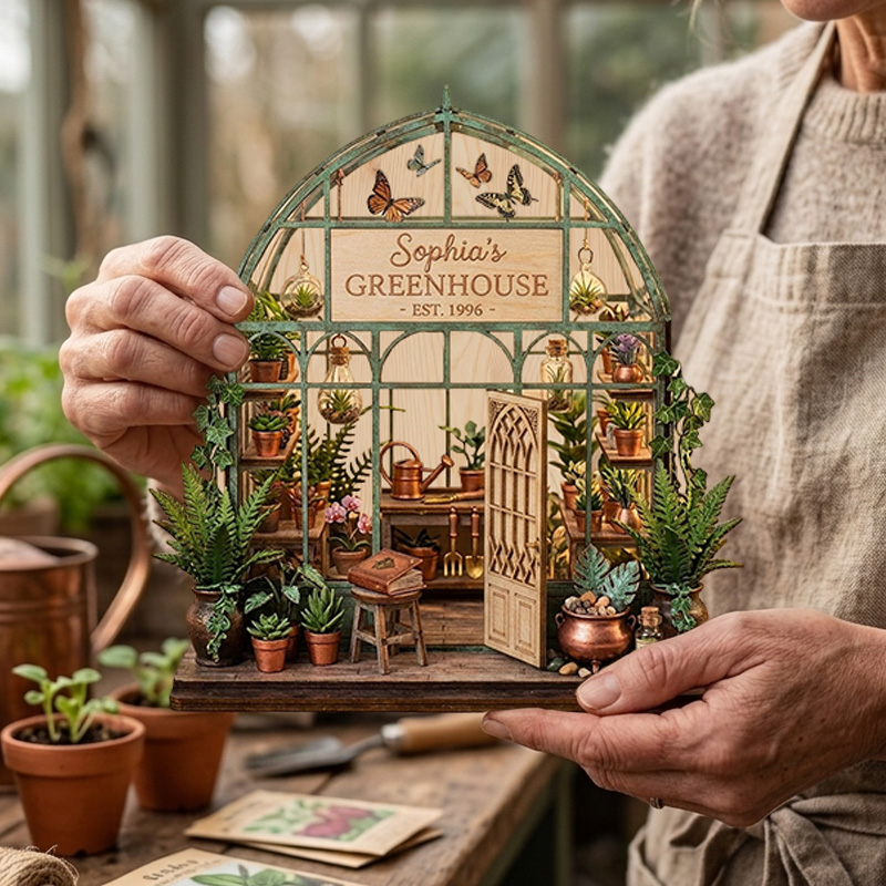 Personalized Greenhouse Wood Decor Custom Name Garden Room Sign Rustic