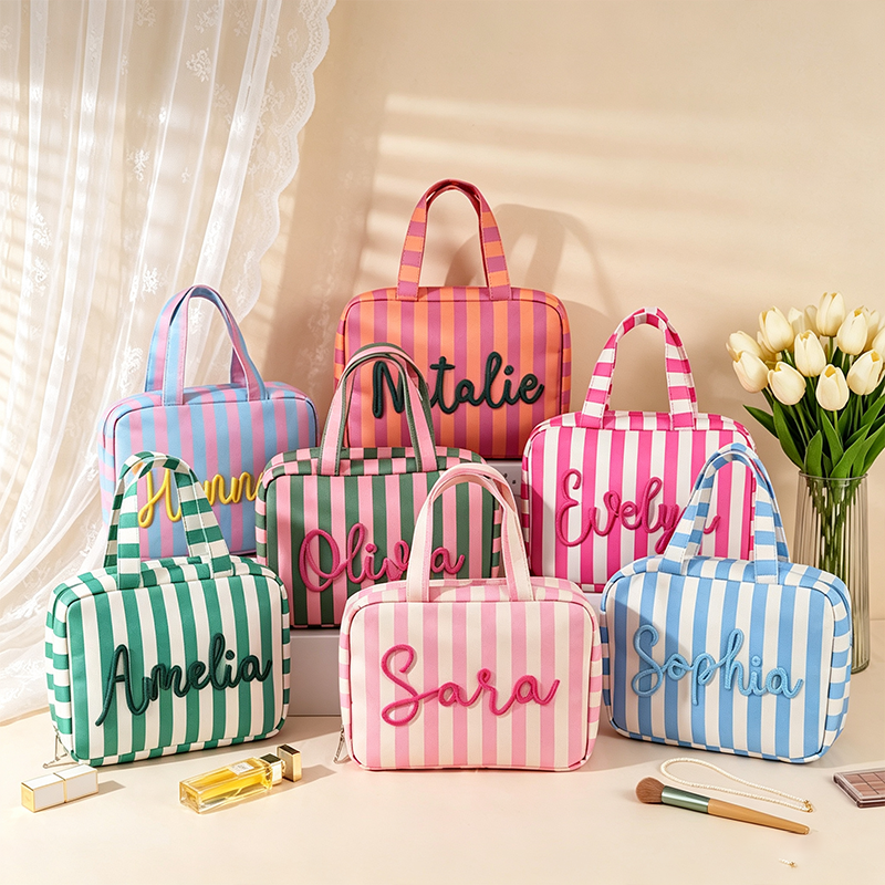 Personalized Expandable and Foldable Toiletry Bag,Personalized Travel Cosmetic Toiletry Bag with Hanging Hook, Bridesmaid Gift,Custom Toiletry Bag