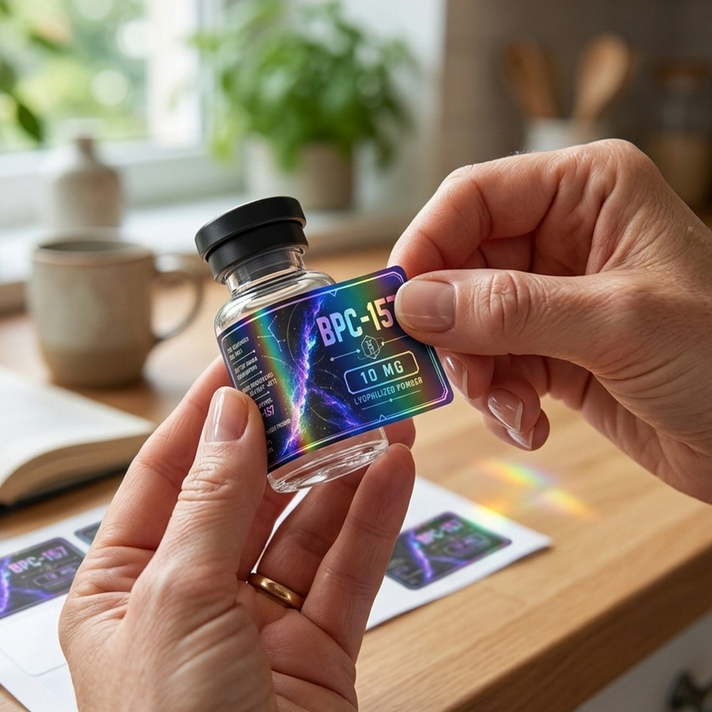 Personalized Holographic Vial Labels Waterproof and Oil Resistant for Every 24 labels