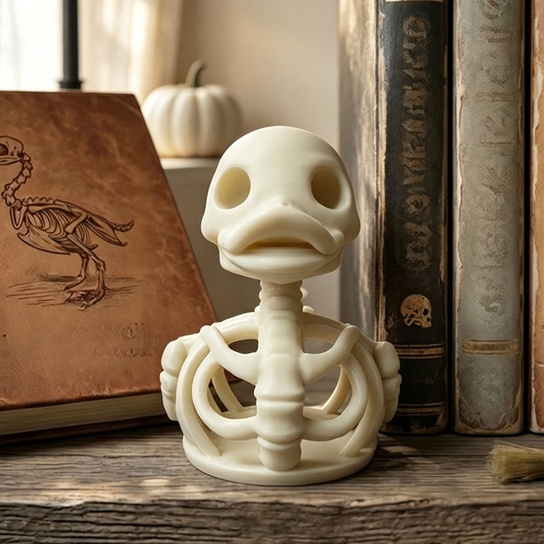 Skeleton Duck Figurine Cute Halloween Garden Decor