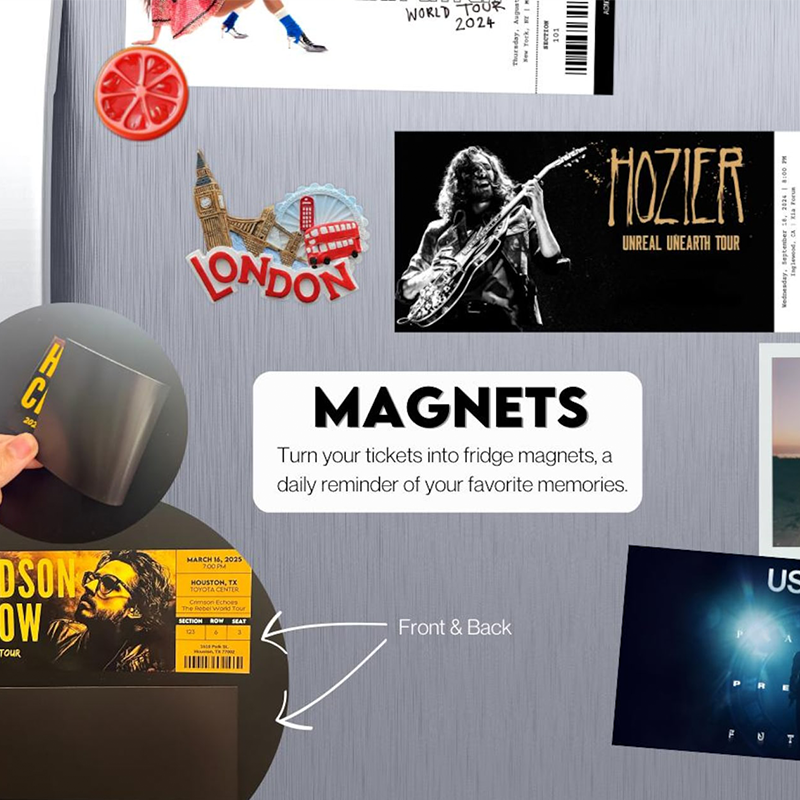 Personalized Laminated Concert Ticket Gift Souvenir, Personalized Event Keepsake