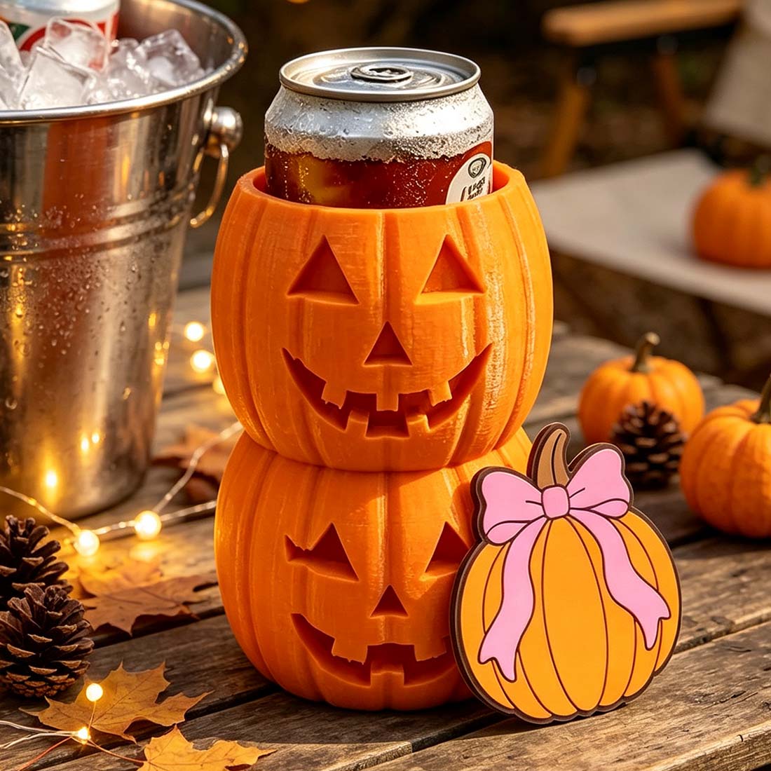 Pumpkin Can Sleeve Bundle and Can Opener