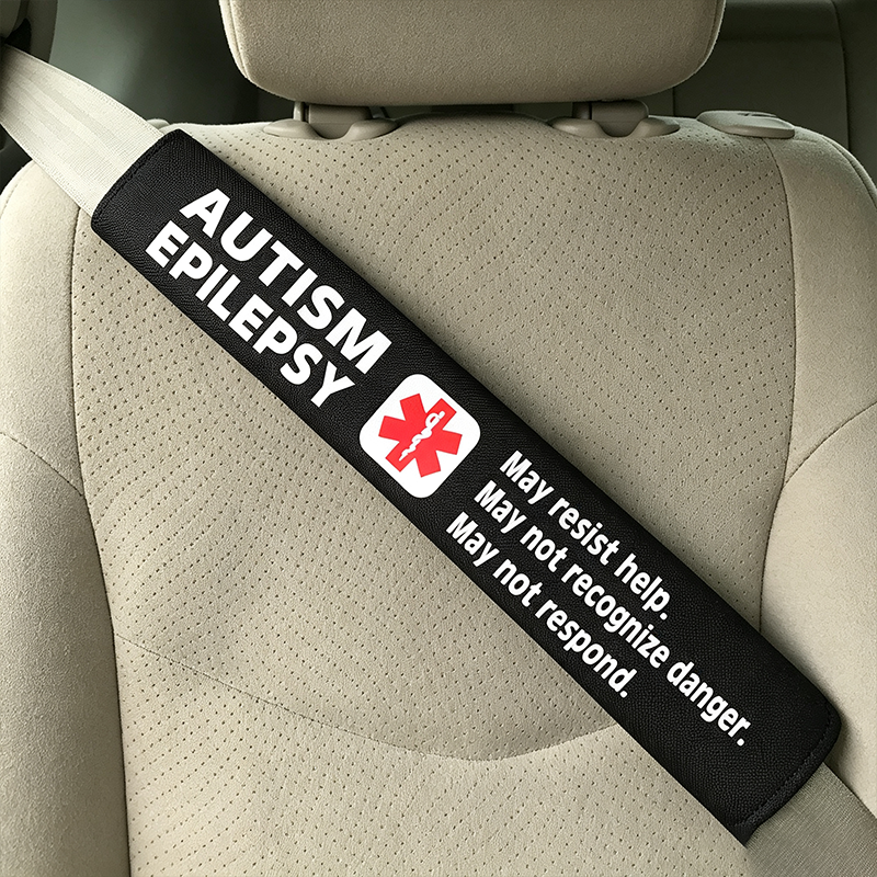 Handmade Printed Type 1 Diabetes Medical Alert Seatbelt Cover - Autism Seat Belt Cover-Special Needs Seatbelt Cover - Cerebral Palsy - Down Syndrome