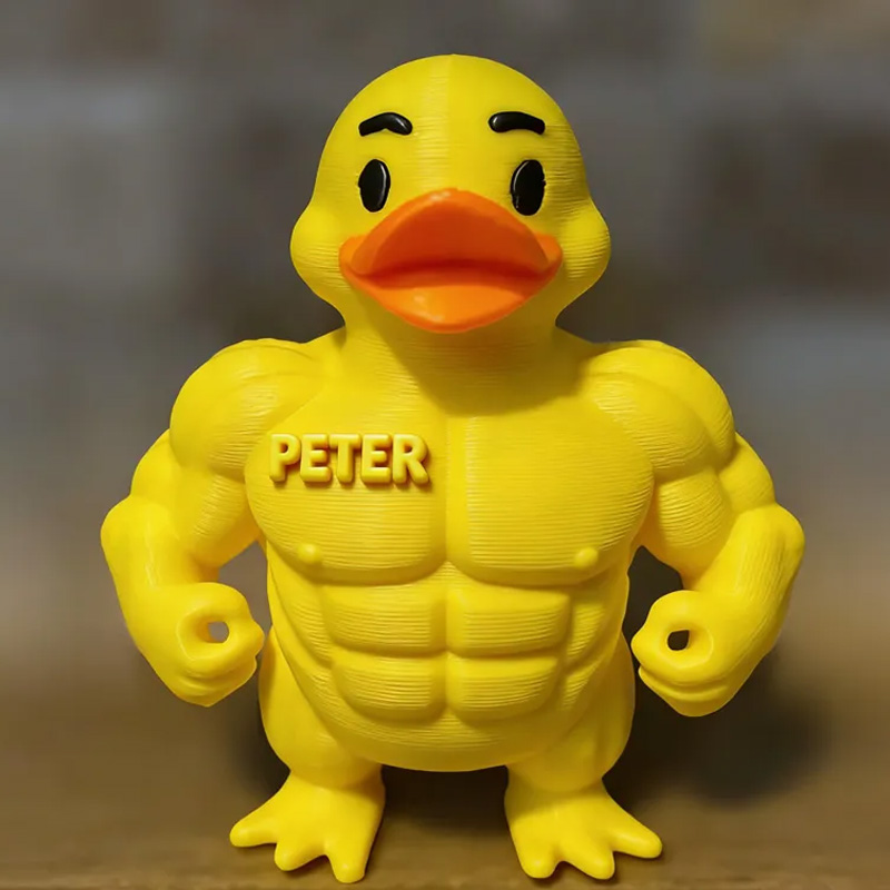 Personalized 3D Printed Muscle Body Builder Duck Desk Decor Birthday Hilarious Fitness Gift for Friends Gym Rat Gym Lovers