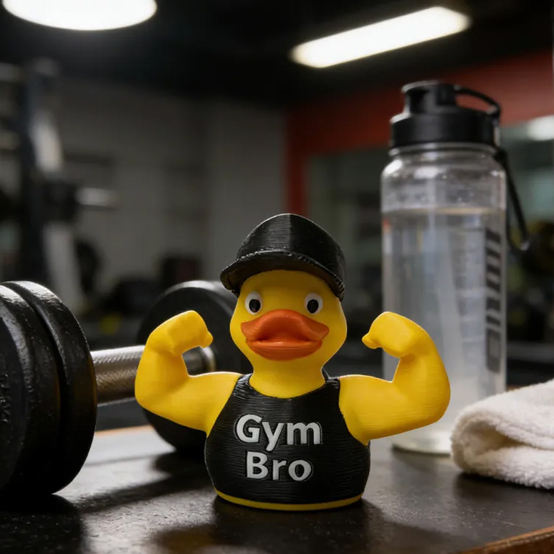 Personalized 3D Printed Funny Muscle Arm Duck Desk Decor Birthday Hilarious Fitness Gift for Friends Gym Rat Gym Lovers