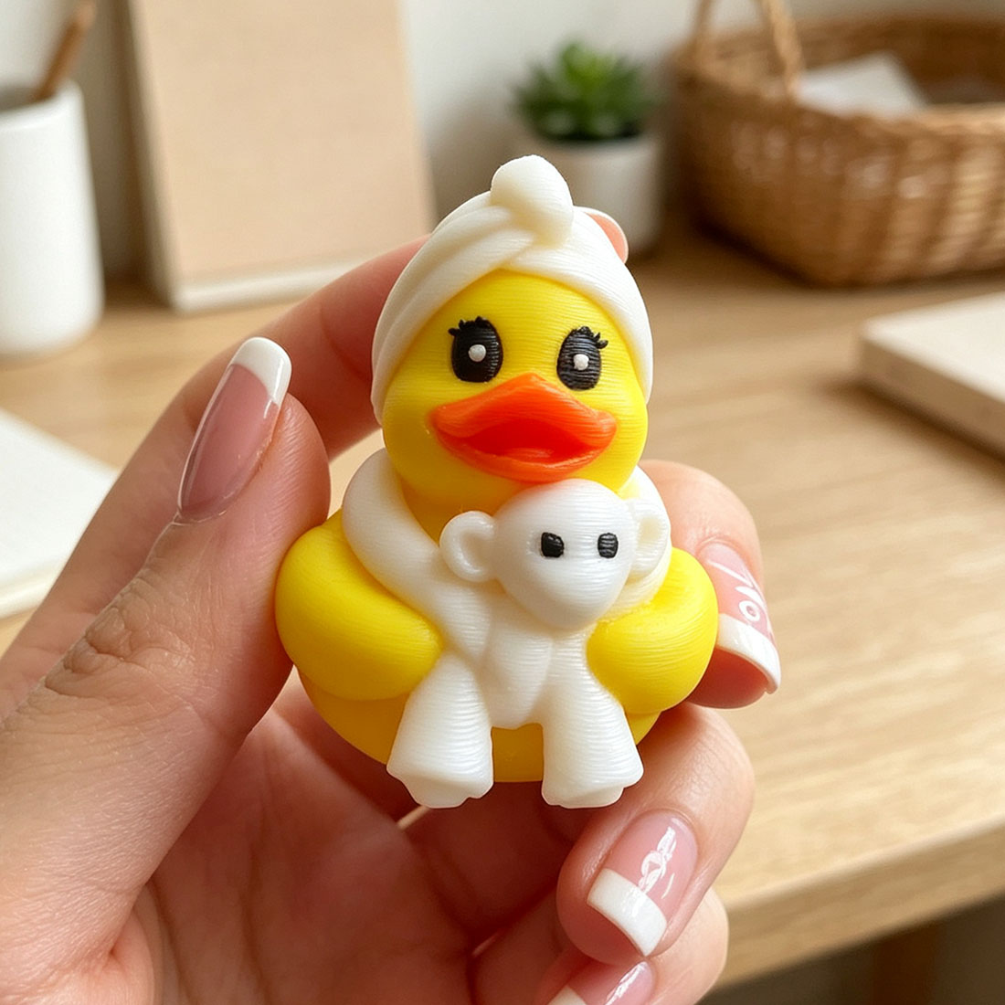 3D Printed Spa Duck with Towel Monkey