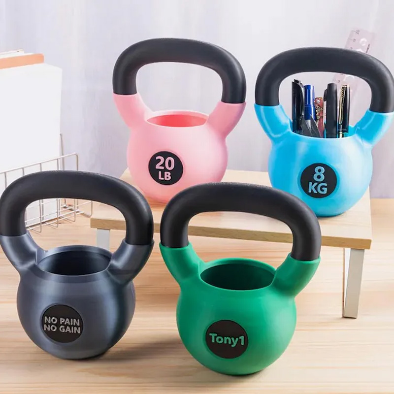 Personalized Text Kettlebell Pencil Holder 3D Printed Kettlebell Desk Organizer Gym Accessory Housewarming Birthday Gift for Fitness Lover