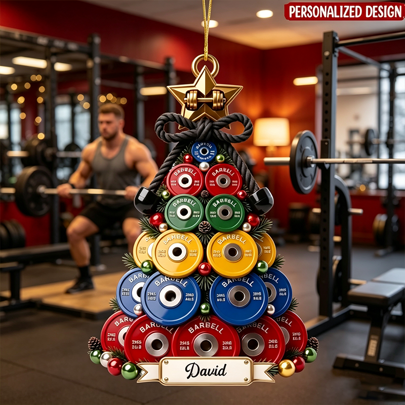 Personalized Weightlifting Christmas Ornament Custom Gift for Gym Lover