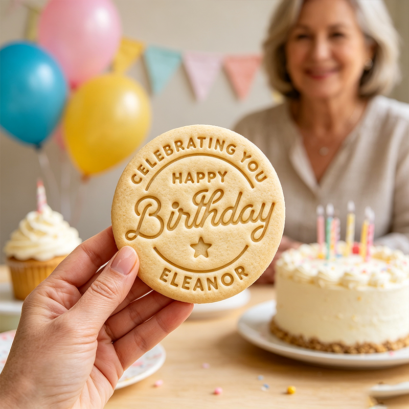 Personalized Happy Birthday Cookie Cutter, Personalized Stamp with Name, Custom Birthday Gift 