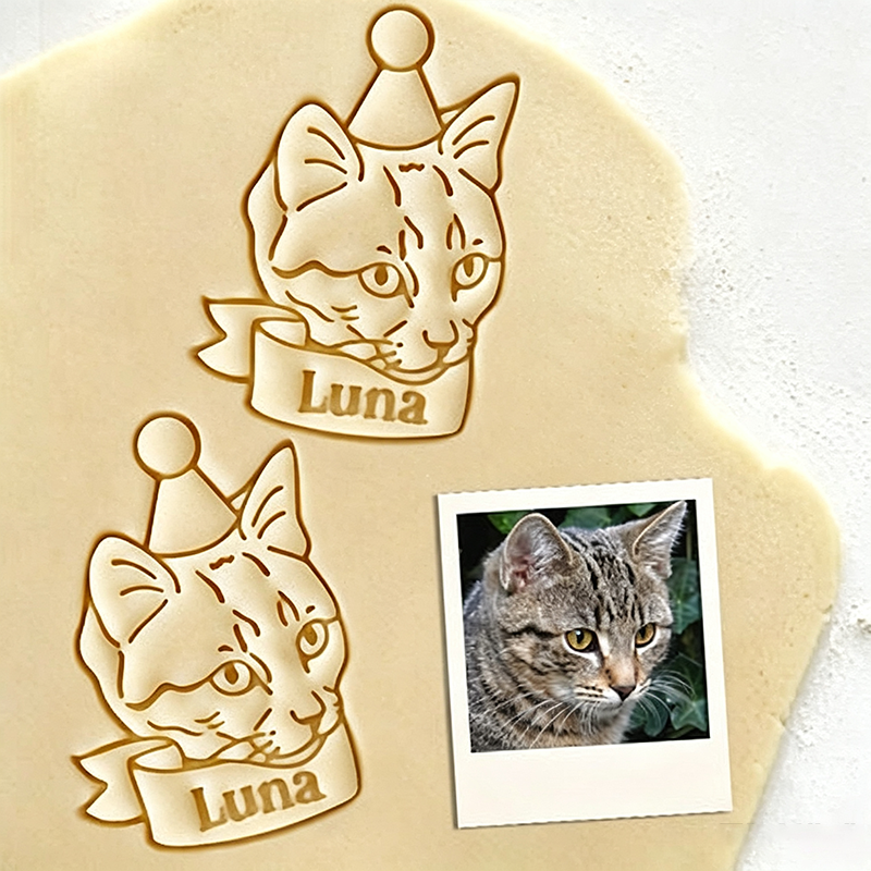 Personalized Pet Dog Photo Cookie Cutter Birthday Pet Portrait Cookie Cutter | Pet Party Gift
