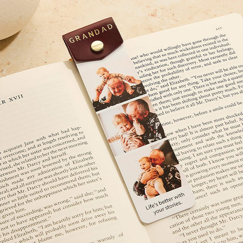 Personalized Grandad Photo Bookmark Birthday Gift for Dad Grandpa Book Lover Gift Father's Day Gift